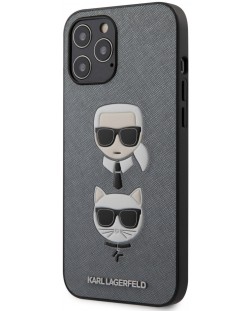 Калъф Karl Lagerfeld - Saffiano K and C, iPhone 12 Pro Max, сив